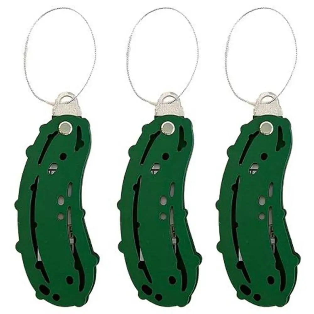 Wooden Christmas Pickle Money Holder Handmade Decorative Cucumber Money Clip Hanging Christmas Tree Pickle Ornaments