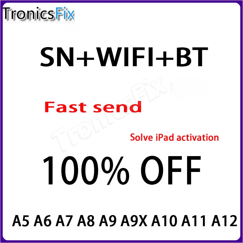 SN Serial Number for IPad Mini 2 3 IPad Air 1 2 2019 2018 Pro10.2 A5 A6 A7 A8 WiFi BT Address for Activation Pad