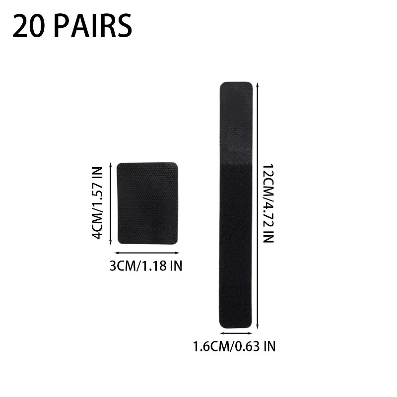 Self Adhesive Cable Management Set Nylon Velcro Ties Square Anchor Base Long Straps for Under Desk Wall Computer Cord Organizer view 6