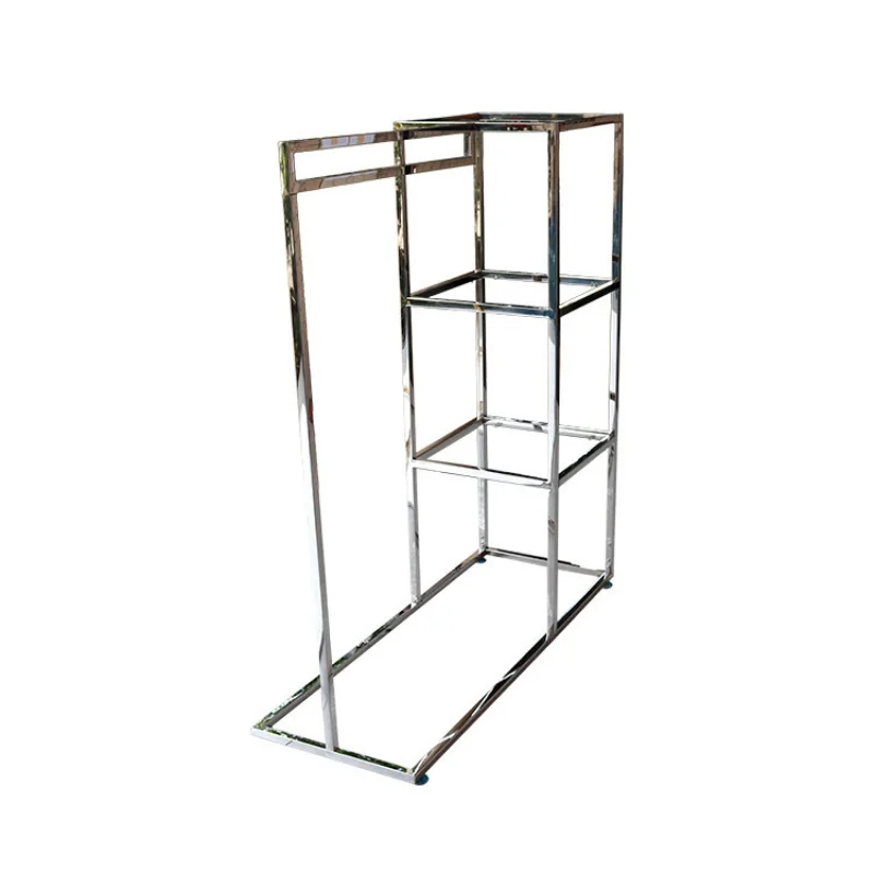 Imagem -06 - Rack de Exposição de Roupas de Ilha Média Custom Metal Vestuário Pano Display Rack Suporte de Suspensão