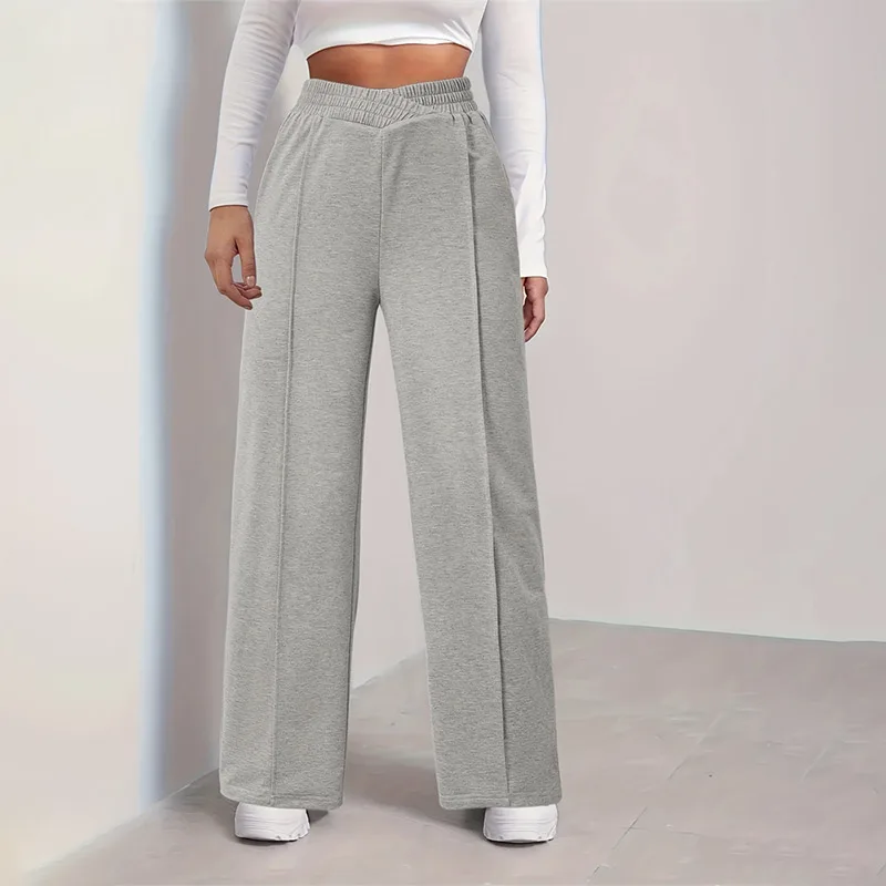 Y.KUKU New Women Sweatpants Trousers Straight Pants Bottom Plain Fitness Joggers Travel Basic Casual Loose Wide Leg Pants Autumn