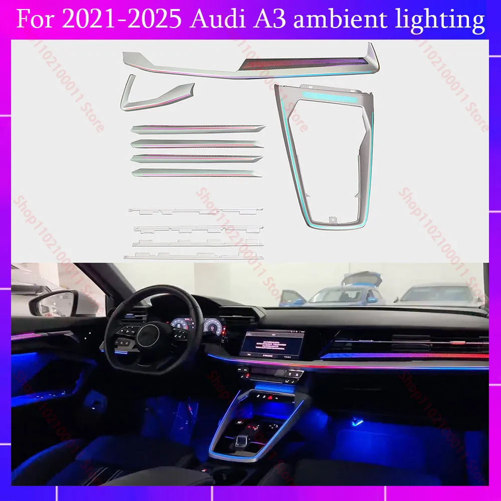 

For Audi A3 (2021-2025) RGB LED Ambient Lighting Kit MMI-Controlled Interior Atmosphere Lights with Magic Symphony & Music Sync