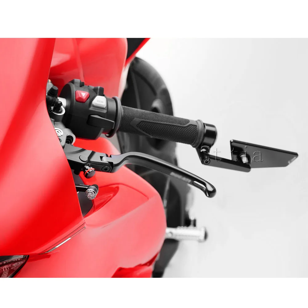 صالح ل Ducati Panigale V4 V4S V4R 2025 جديد دراجة نارية المقود مرايا الرؤية الخلفية شريط ألومنيوم نهاية الجانب مرآة الرؤية الخلفية