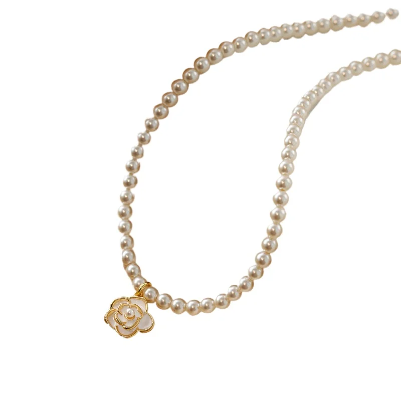 

Ожерелье из жемчуга из 14-каратного золота, новая легкая роскошная цепочка на шею, женская высококачественная цепочка на ключицу