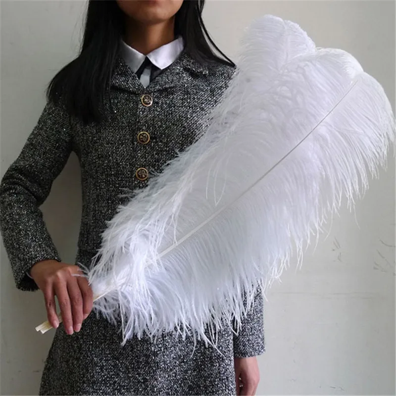 

50pcs/lot High Quality White Big Shot Ostrich Feather 60-65cm/24-26inches Craft Celebration Party Home Wedding Plumas De Faisan