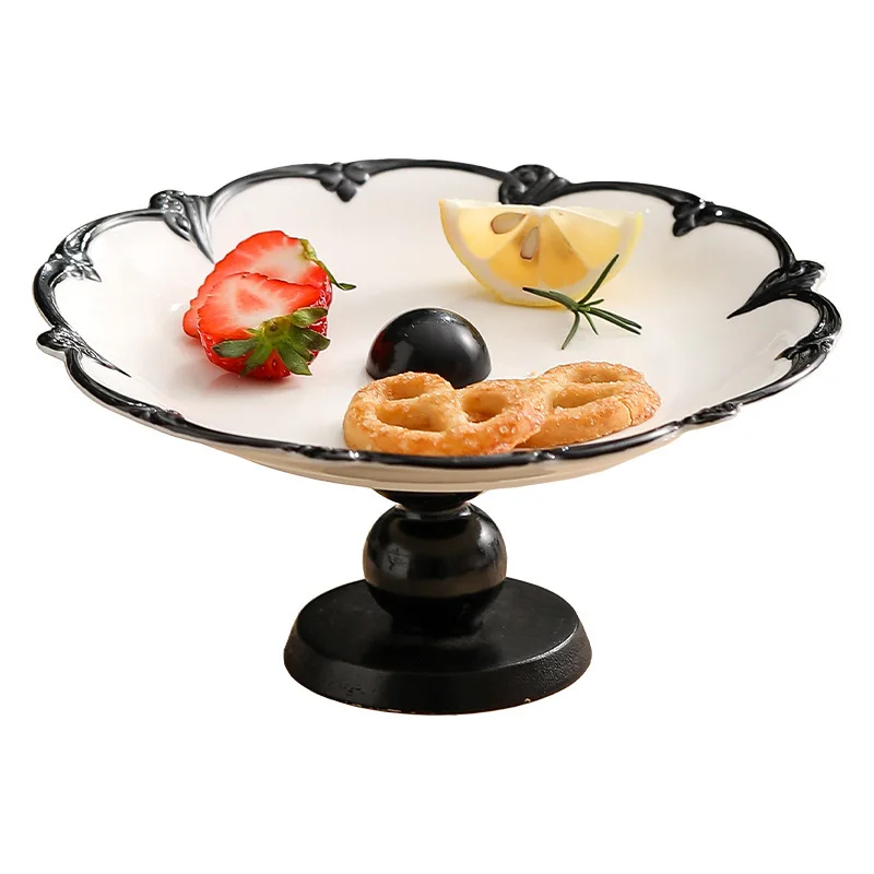 

Embossed tall fruit plate, living room coffee table, household exquisite melon seed candy plate