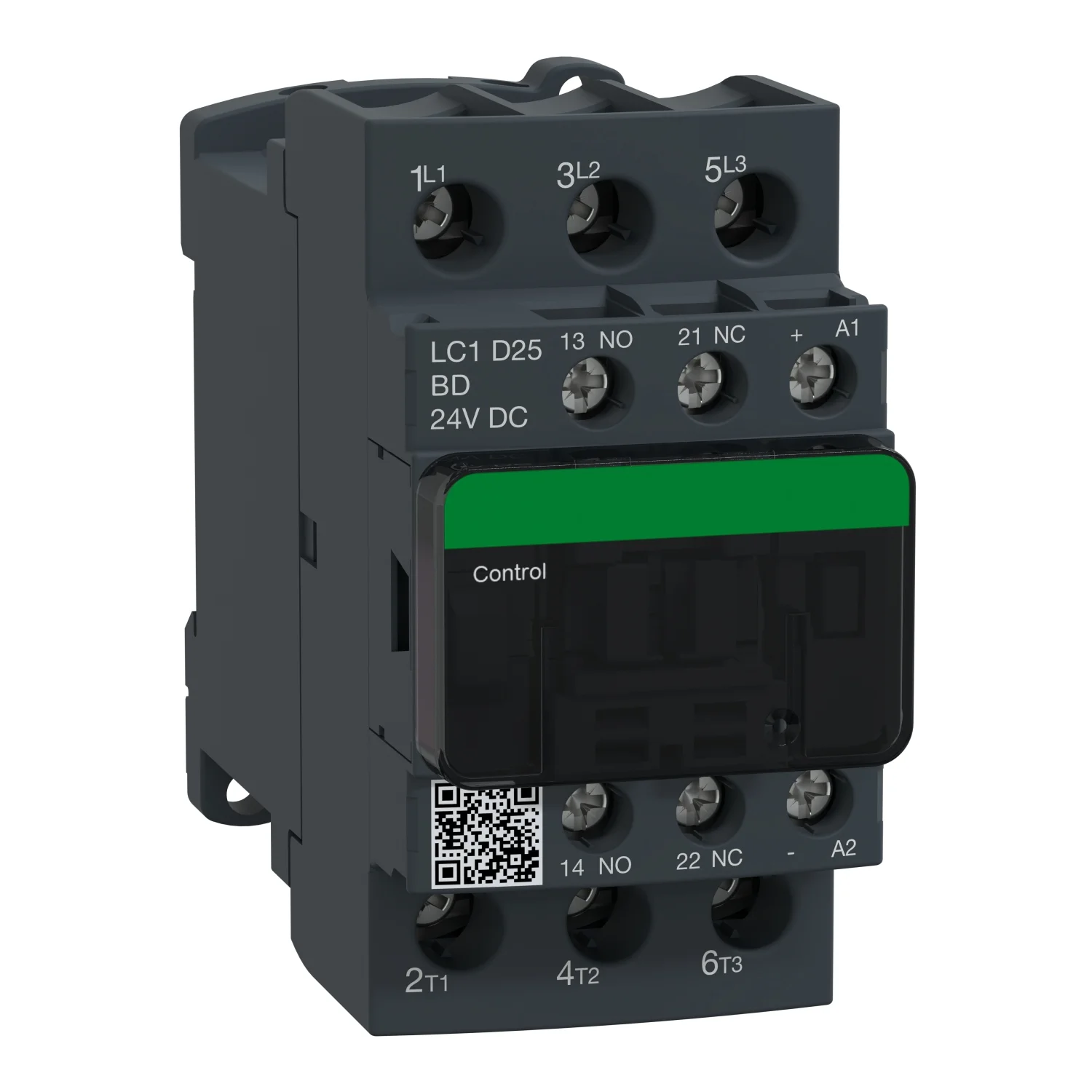

LC1D25BD LC1D25BDC LC1-D25BDC Контактор TeSys D — 3P (3 NO) — AC-3 — = 440 В, 25 А — катушка 24 В постоянного тока