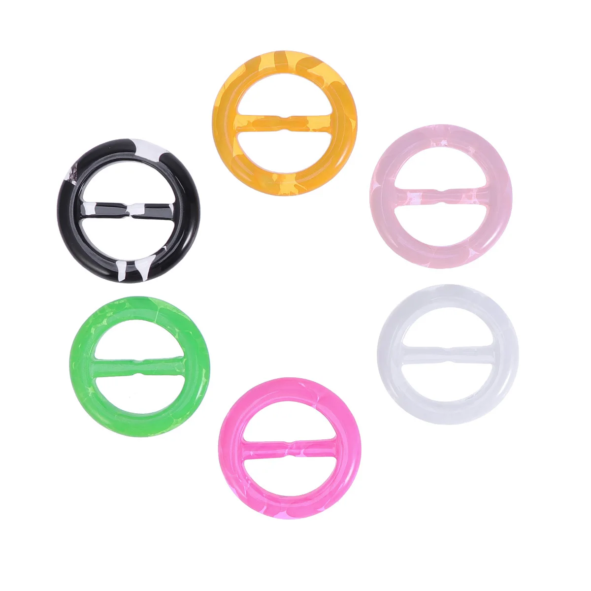 6 قطعة مقاطع تي شيرت مستديرة الملابس الزاوية معقود أبازيم وشاح أنيق كليب خواتم الصيف زي الديكور مشبك الموضة