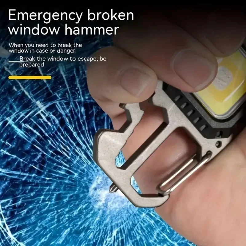 LED سلسلة المفاتيح المحمولة مصباح يدوي ضوء قوي ضوء الترا ضوء مصباح يدوي محمول أضواء COB USB أضواء العمل القابلة لإعادة الشحن