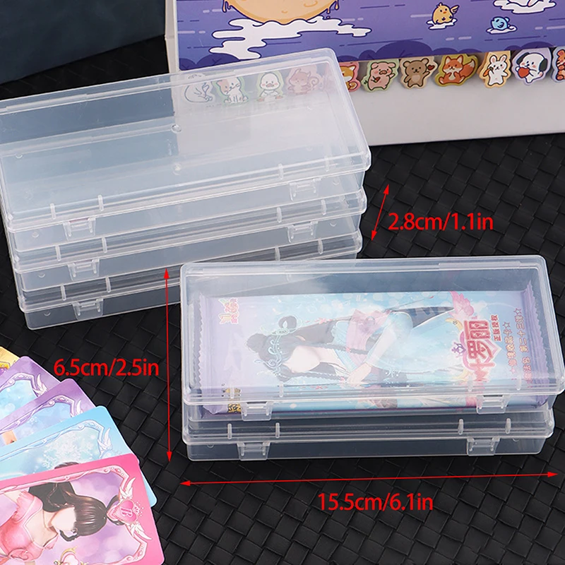 New Transparent Plastic Storage Box Photocards Small Card Storage Box Desk Organizer Box Classification Box Stationery