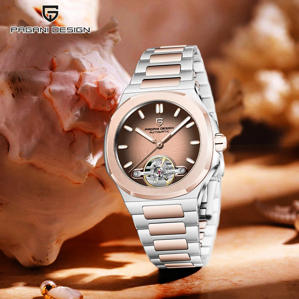 

2025latest Pagani design Tourbillon Rose Gold men's mechanical watch top luxury automatic watch men's watch AR Sapphire luminous