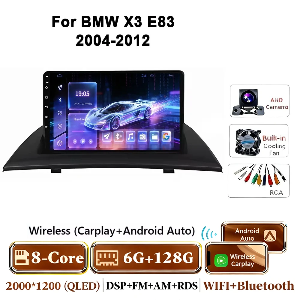 Android 17 autoradio voor BMW X3 E83 2004-2012 multimediaspeler GPS draadloze Carplay navigatiescherm monitor head unit stereo