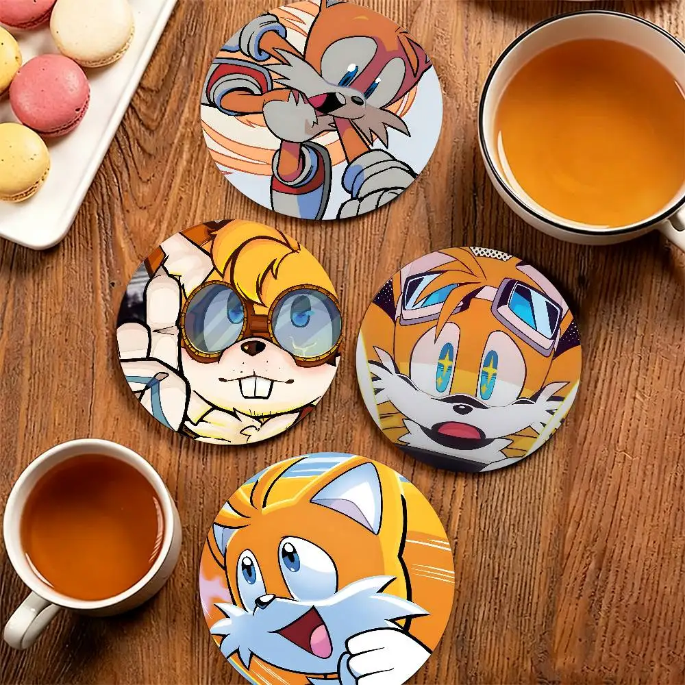 T-Tails Wooden Cup Mat Cappuccino Vodka Juice Water Coaster for Flower Shop