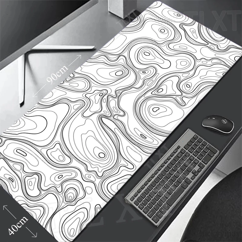 Topographic linky velký myš blok 100x50cm velký počítač mousepads herní podložka pod myš šedá klávesnice rohož hráč myš vycpávky psací stůl rohože