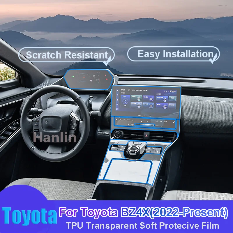 

For Toyota BZ4X (2022-Present) Car Interior Center Console Transparent TPU Protective Anti-scratch Repair Film Car Sticker