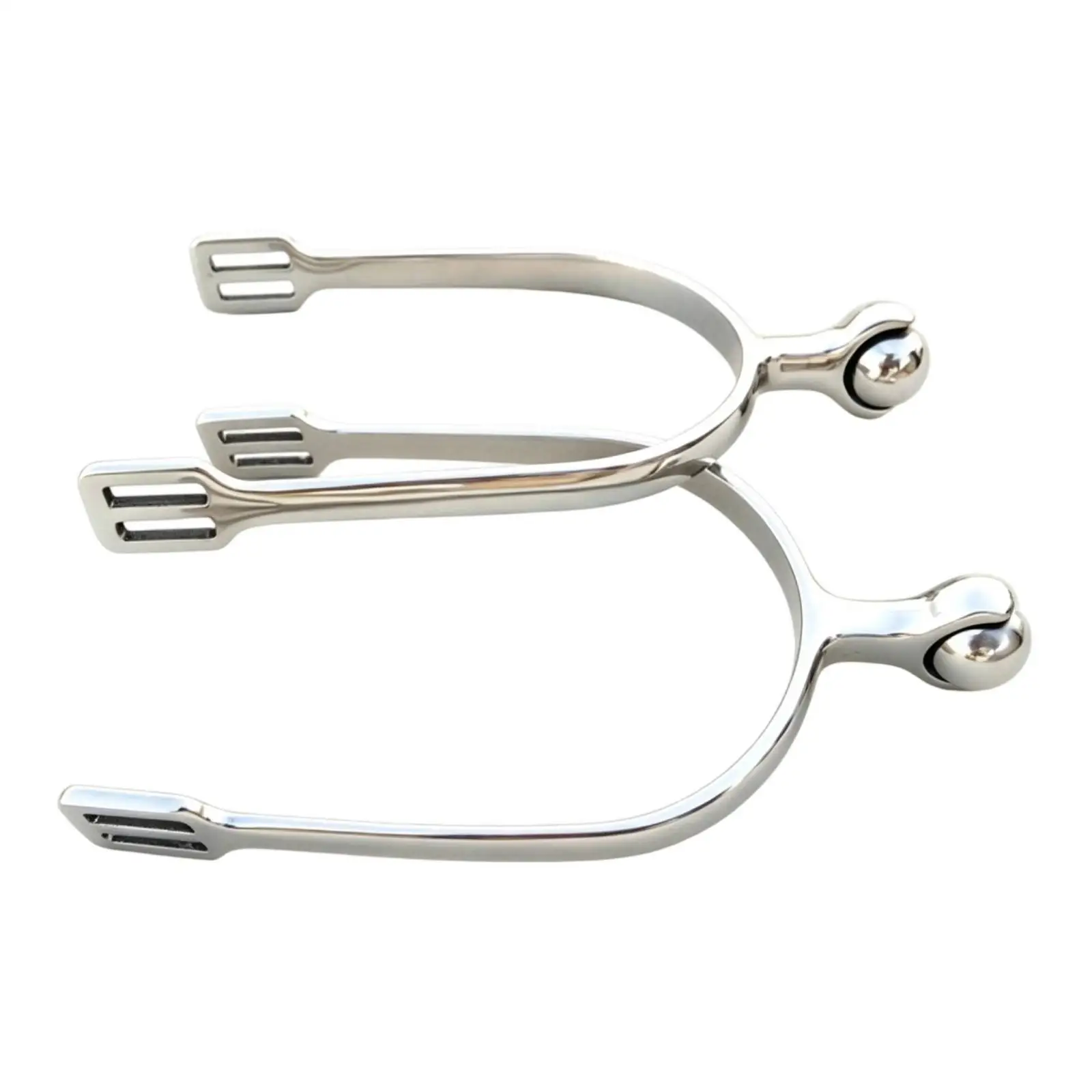 English-Style Equestrian Spur Polished Finish Stainless Steel Riding Spur Horse Spurs with Roller Ball Smooth Rolling
