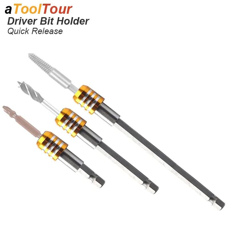 Screwdriver Drill Bit Holder Extension Quick Release Magnetic 1/4 Self-locking Chuck Socket Adapter For Electric Power Tool Part