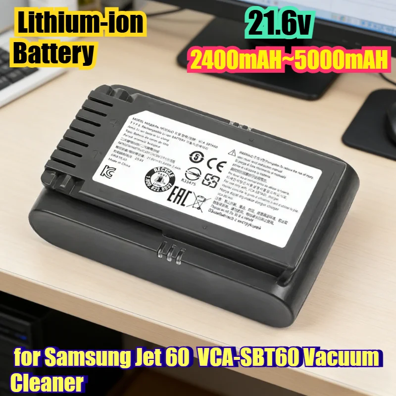 

Литий-ионный аккумулятор 5000 мАч для пылесоса Samsung Jet 60 VCA-SBT60 - Сменная высокоемкостная перезаряжаемая батарея