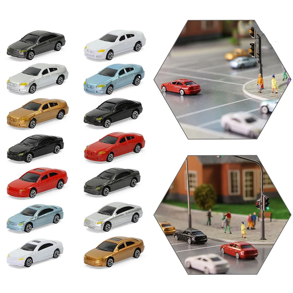 50pcs Color Model Car N Scale 1:160 Model Railway Scenery Scene Street Layout Building Train Scenery Cars Model Decorations