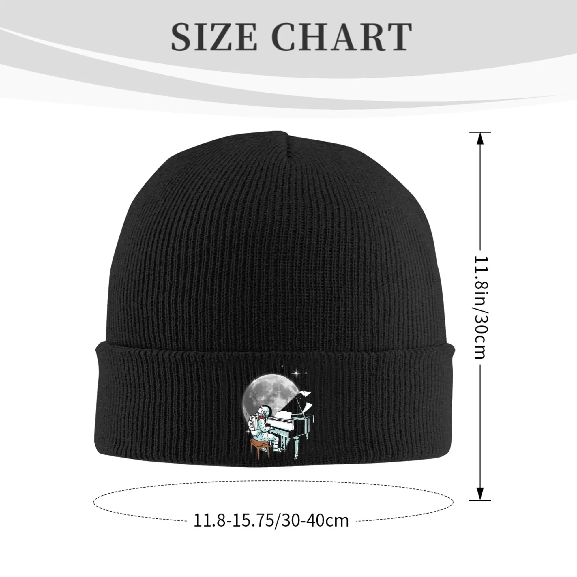 Astronaut Playing Piano Instrument Musician Pianist Bonnet Hats Beanie Hats Winter Printed Skullies Beanies Female Male Warm Cap