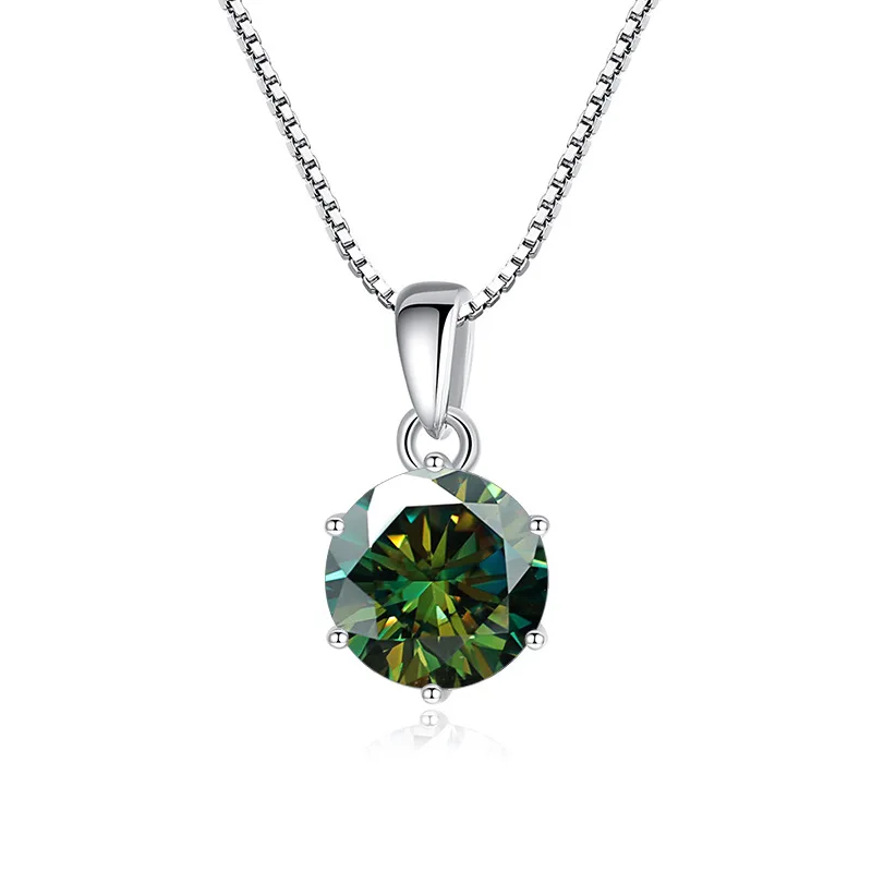 1Carat Genuine Moissanite Pendant Necklace for Women Top-Quality 925 Sterling Silver High End Jewelry Ideal for Weddings Parties