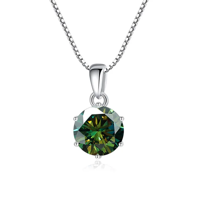 1Carat Genuine Moissanite Pendant Necklace for Women Top-Quality 925 Sterling Silver High End Jewelry Ideal for Weddings Parties