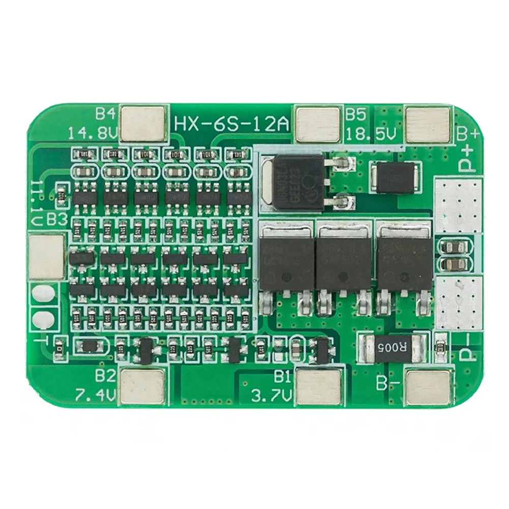 Stable Performance For 6S 15A 24V PCB Protection Board for For 6 Pack Li ion Lithium Battery Cell Easy DIY Installation