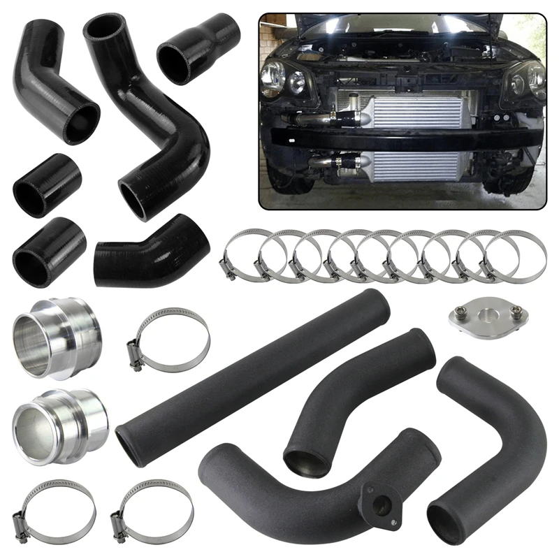 

For Seat Ibiza Mk4 Fabia VRS PD130 VW Polo GTI 02-08 Uprated Front Mounted Intercooler Piping Hose Kit Black/Blue/Red