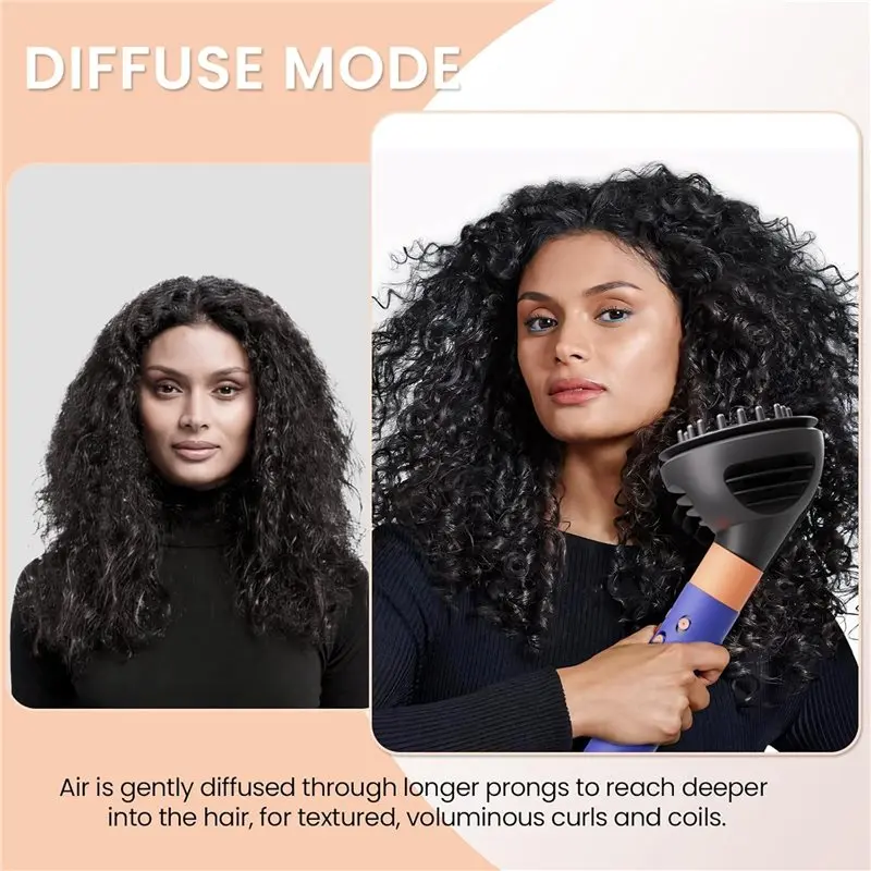 【TODAY ONLY】Upgraded Diffuser Wave Curl Attachment For Dyson Airwrap HS09/Co-Anda2x, Diffuser Nozzle Dome And Diffuse Modes Incl
