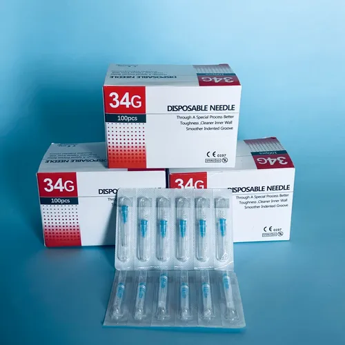 Imagen 2 del producto Aguja indolora 34G, piezas de herramientas manuales de seguridad, aguja de inyección desechable 34g 1,5mm 4mm 6mm 13mm