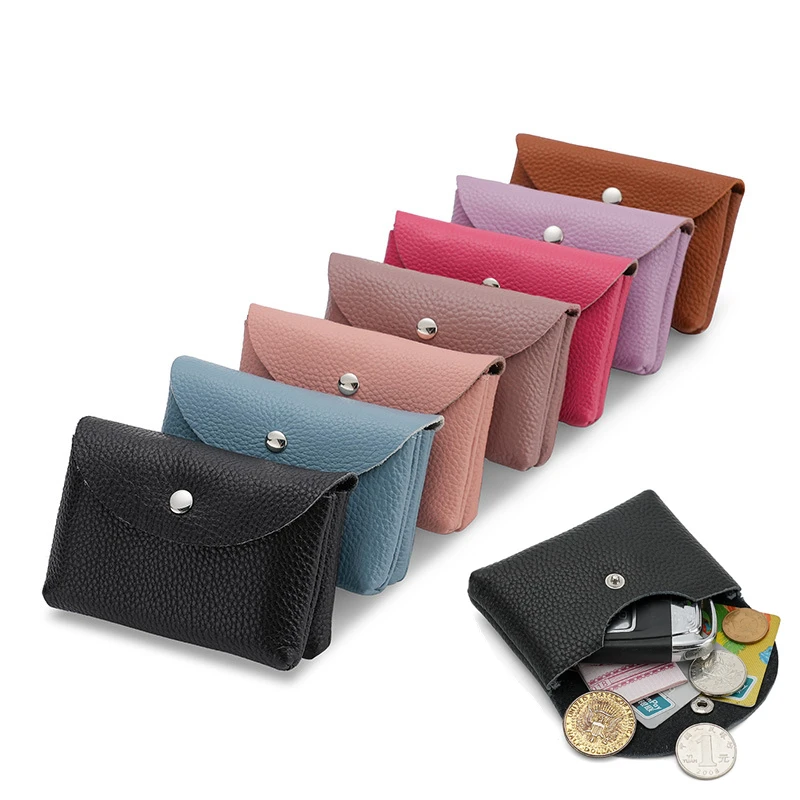 Portamonete Unisex in pelle bovina di grande capacità portamonete Vintage a doppio strato Mini pochette portamonete piccolo Hasp porta carte d'identità di credito