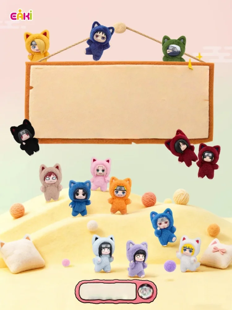 2026 Genuino Eaki Naruto Kittenland Series Caja Sorpresa Coleccionable Muñecos Anime Lindos Adorno Colgante para Bolsa Juguetes de Moda Regalo para Fans