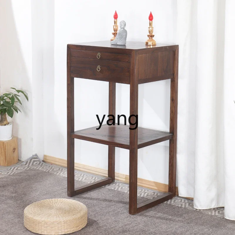 Yjq Altar Solid Wood Small Buddha Shrine Living Room Worship Table Incense Burner Table New Chinese Style Altar Simple Elm