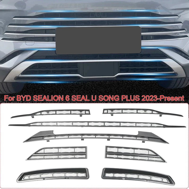 Car Modify Front Buckle Insect Proof Net For BYD SEALION 6 SEAL U SONG PLUS 2023-2026 Front Bumper Center Intake Grille Cover