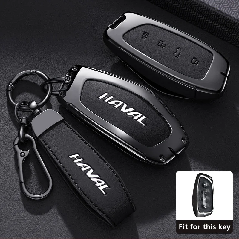 Zinc Alloy Car Key Case Fob for HAVAL H6L Hover 2025 2026 Keychain Remote Cover Shell Housing Ring Holder Accessories