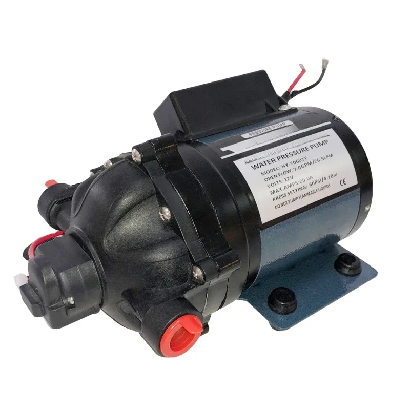 7GPM Water Pump 60PSI HY-70601T Agriculture Diaphragm Pumps 12VDC Small Electric Motor Water Pump