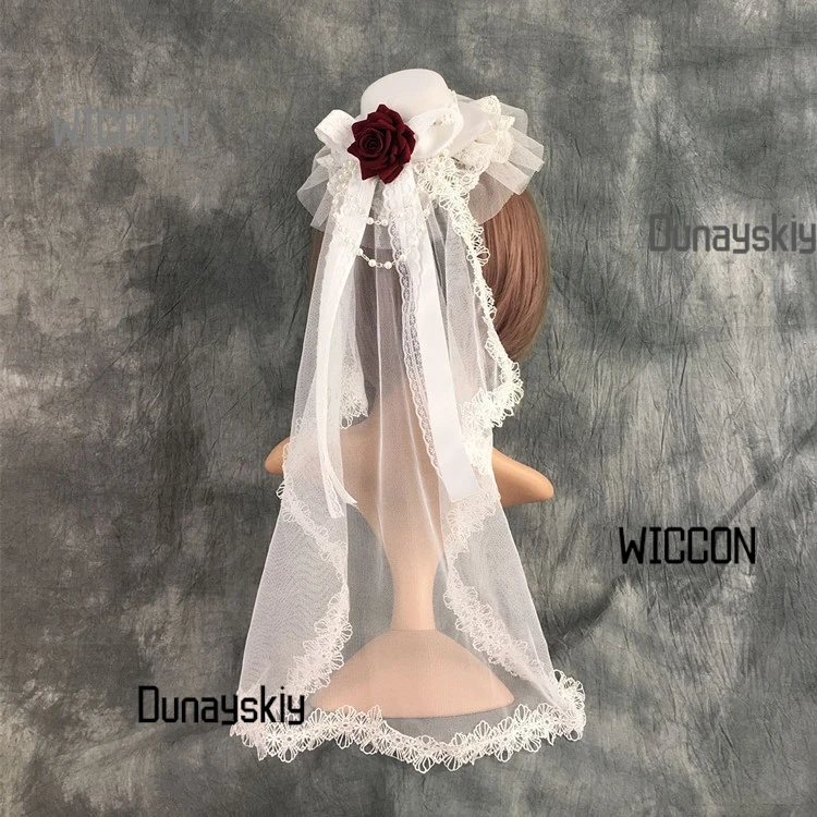 Lolita Mini Hat Veil - Vintage Headpiece for Tea Party/Wedding/Travel (Halloween/Christmas/Oktoberfest/Easter)