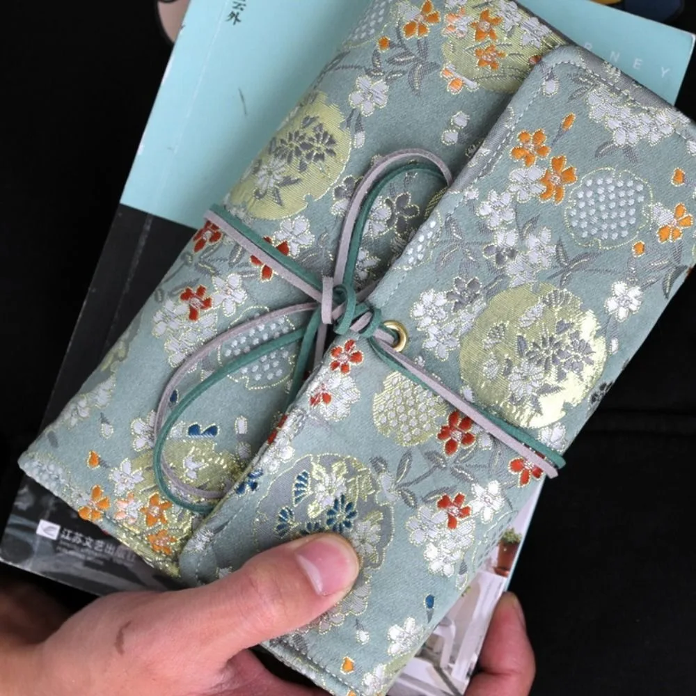 90Sheets Flower Cloth Notebook Chinese Style To Do List A6 Writing Handbooks School Supplies Blank Grid Office Notebook