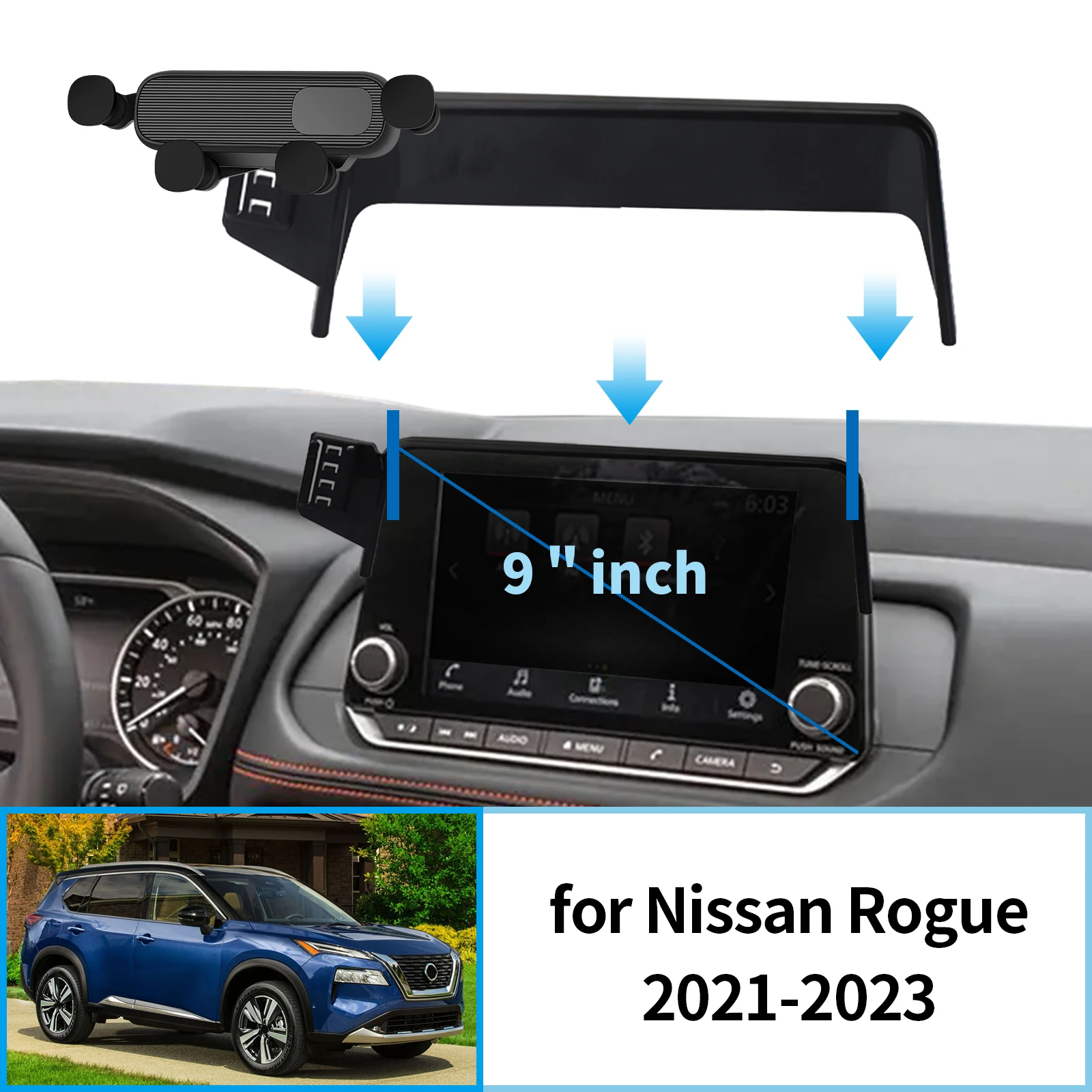 

Car Mobile Phone Holder for Nissan Rogue 2021-2024 T33 8inch GPS Bracket Navigation Stand Auto Accessories