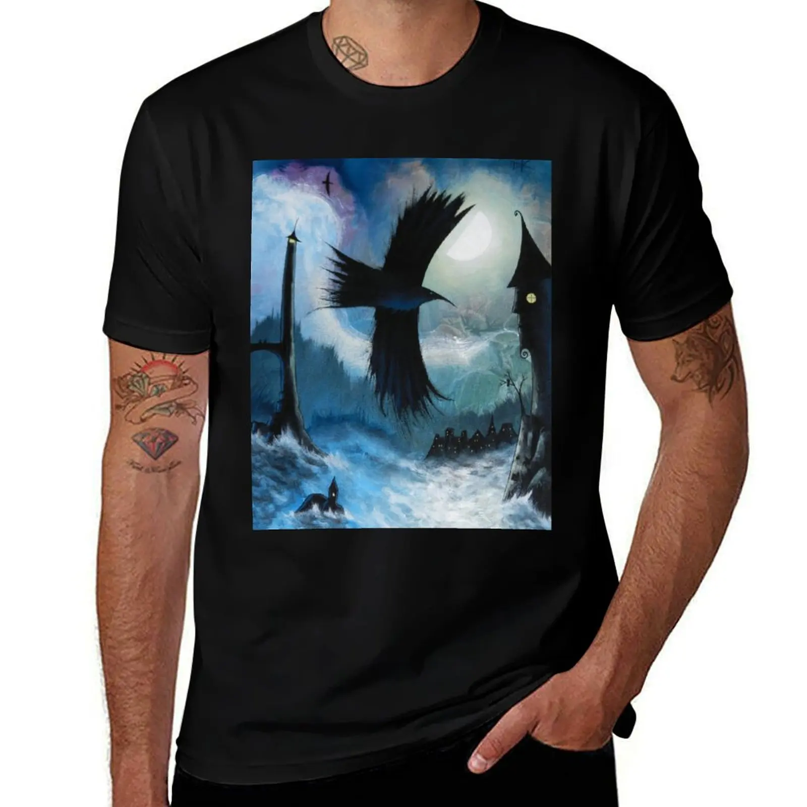 

soft cotton shirt T-Shirt cotton graphic shirt Sea by T-Shirt the dk_2018feb6a t t for man man shirts man t Raven