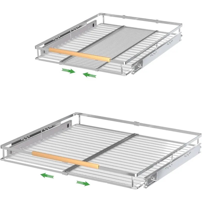 

Expandable Pull Out Drawer Cabinet Organizers, Heavy Duty Slide Out Storage Shelf for Home Kitchen Pantry Cupboard Pots Pans,
