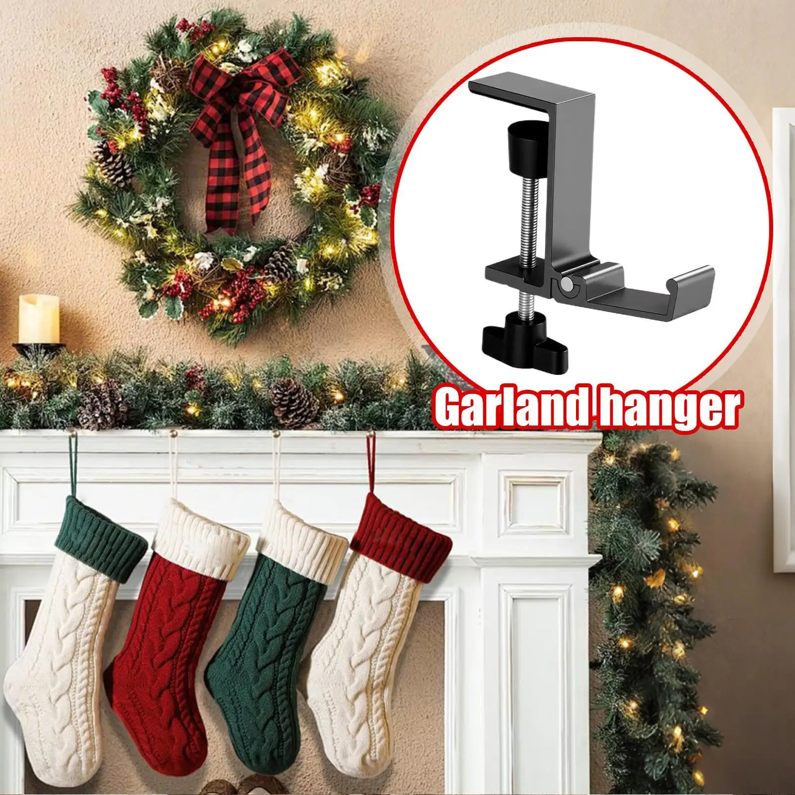 

Garland Hangers for Mantle Adjustable No Drill Hooks Mantle Hanger for Indoor Fireplace Mantle Living Room Bedroom Entryway