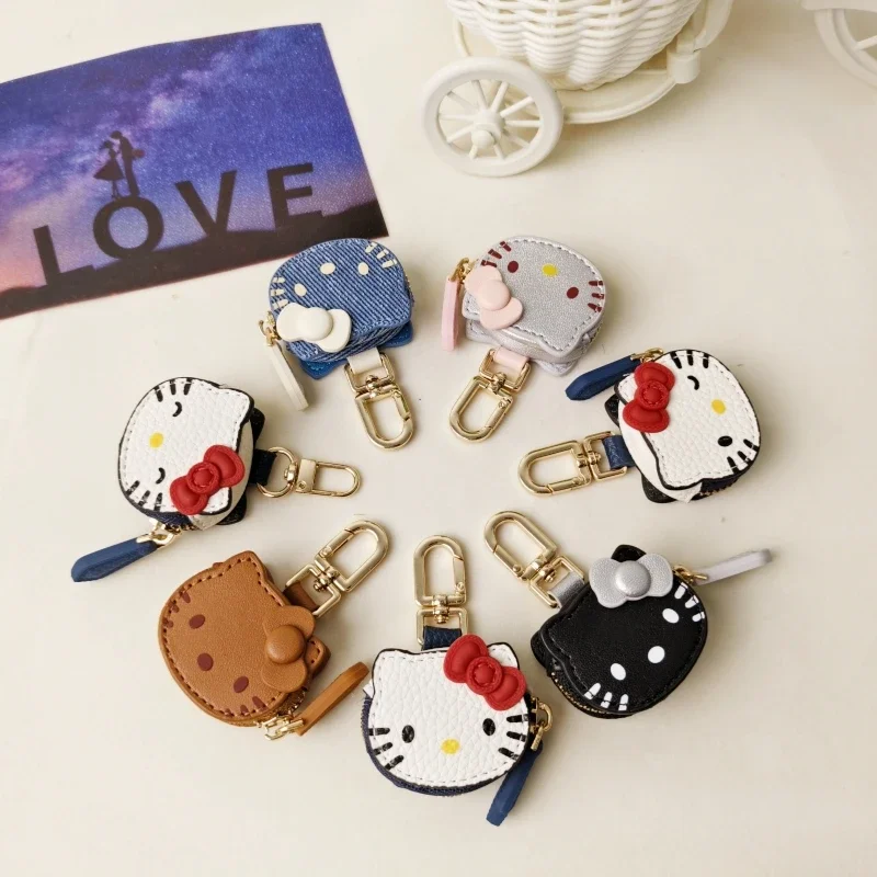 

Kawaii Hello Kitty Cartoon Personalized Creative Leather Bag Keychain Pendant Decor Fashion Clothing Accessories Birthday Gift