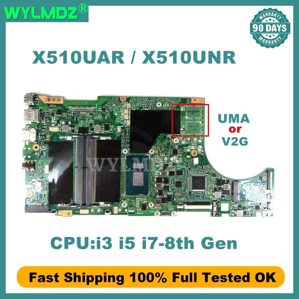 X510UA z procesorem i3/i5/i7 płyta główna notebooka dla Asus X510U X510UQ X510UR S510UN X510UN X510UNR X510UQR S510U płyta główna laptopa