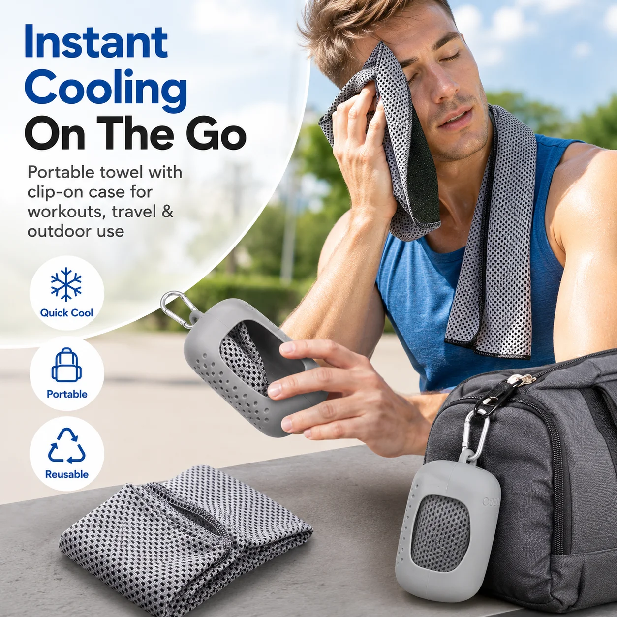 

Quick Dry Cooling Towel Microfiber Ice Towel for Sports Gym Workout Running Camping Hiking Sweat Wiping