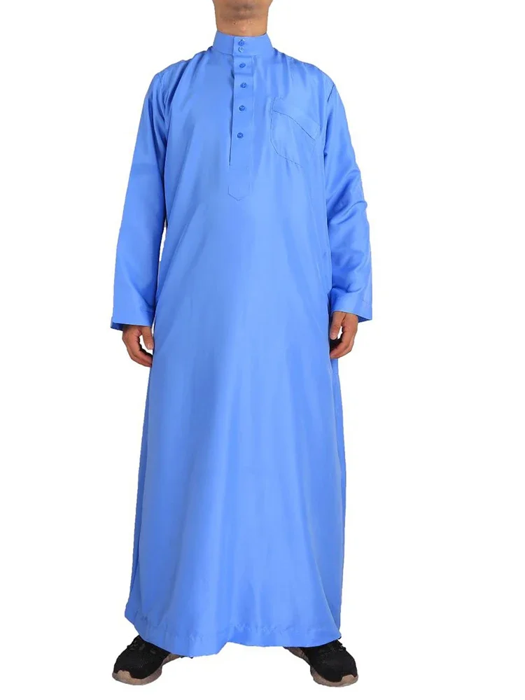 Eid Muslim Jubba Thobe Men Ramadan Embroidery Long Robe Kaftan Kimono Saudi Musulman Abaya Dubai Arab Turkey Islamic Clothing