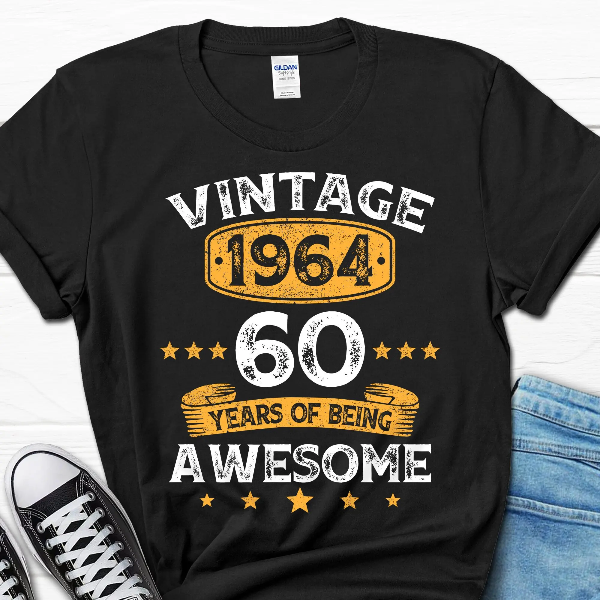 60th Birthday 60 Years Men s T Shirt Bday B day s Turning for him and her