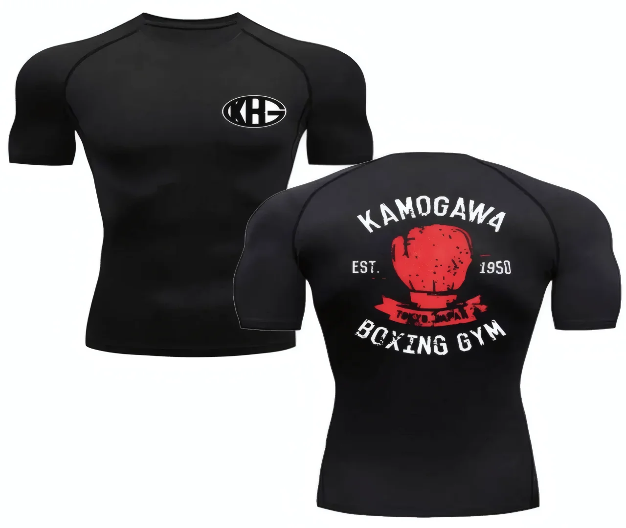 

Anime H-Hajime no Ippo T-shirt, retro washed The Fighting T-shirt, manga Harajuku streetwear top T-shirt for men