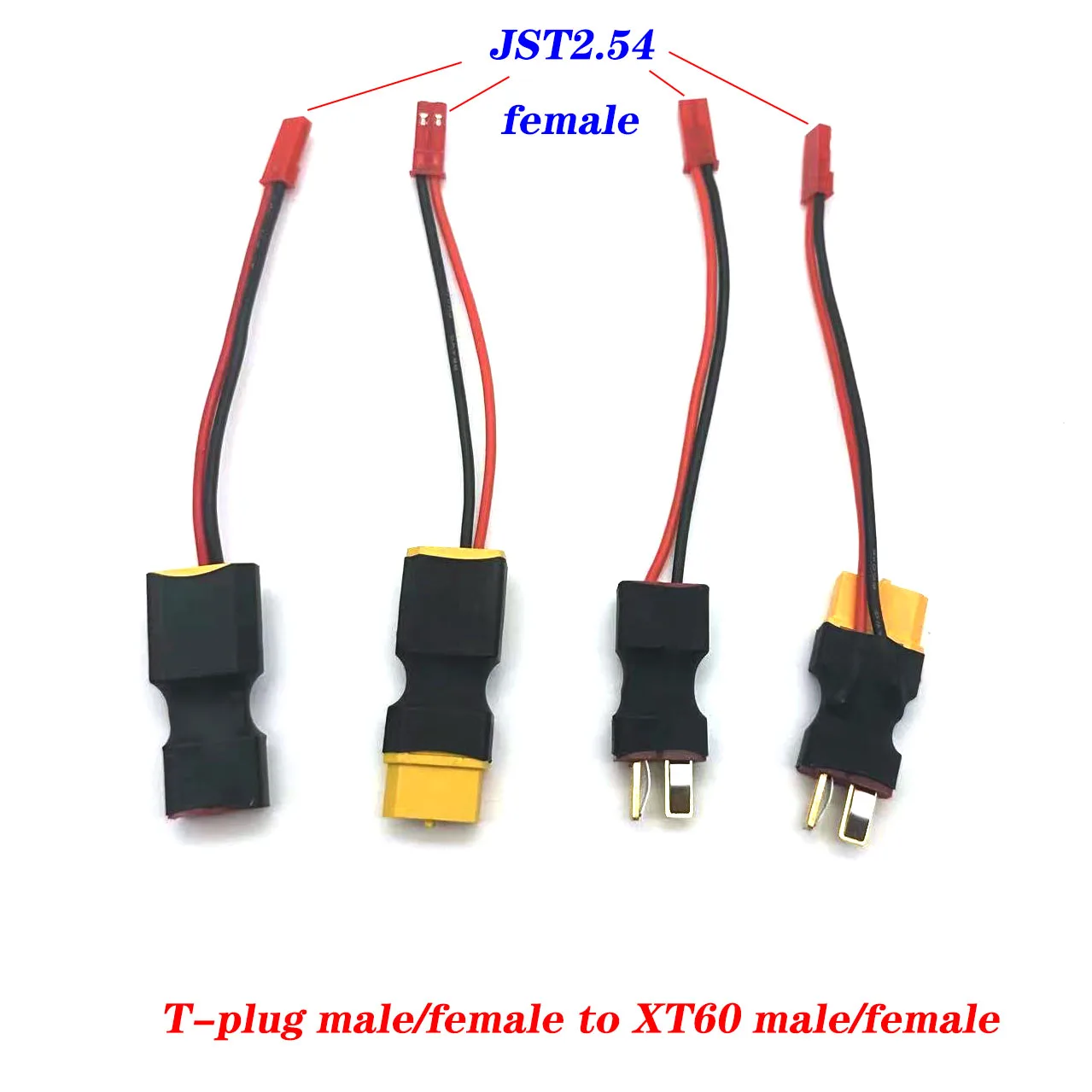 

50pcs XT60 to T Plug Female Male JST Connector Adapter Cable LiPo Adjustment Conversion Head For RC Helicopter Quadcopter Drone