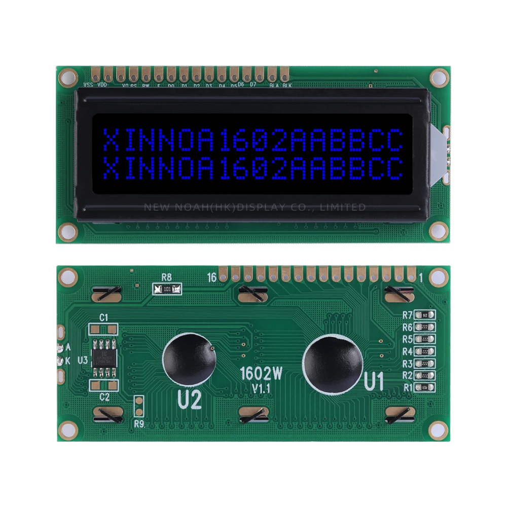 BTN black film Blue 1602W 3.3V LCD Module 02*16 Multiple Word Libraries LCM16* 2 Module 1.6 Inches ST7066U Voltage 5V 3.3V